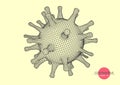 Coronavirus COVID-19 . 3 d virus model .Biotechnology, biochemistry, genetics and medicine concept.Vector illustration
